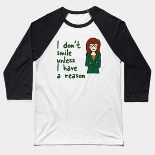 I don't smile Girl Funny Baseball T-Shirt